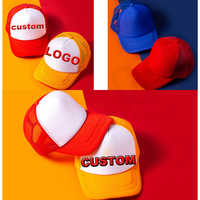 Bon marché Prix plaine 5 panneau mousse chapeaux de camionneur Logo personnalisé 3d broderie coton vierge maille Snapback Casquette Sport casquettes