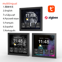 Interrupteur mural intelligent tactile M4 4 pouces Tuya Zigbee 3.0 avec relais 4 canaux et variateur pour maison, hôtel, capteur multilingue pour rideaux IPS PC