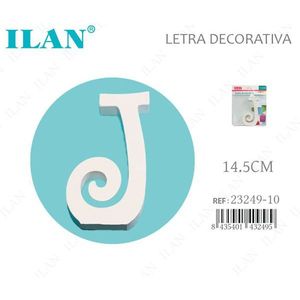 Lettera Decorativa J in Legno Bianco da 14,5 Cm per Arredamento Murale - Product Image 1