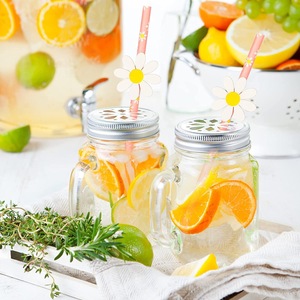 Disposable Paper <b>Straws</b> With Daisy Flowers 10 Pack <b>For</b> Parties <b>Drinks</b> Decorations - Product Image 4