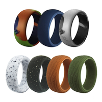 Lot de 7 anneaux en silicone anneaux de mariage en silicone anneaux en silicone personnalisés de haute qualité hommes 8.7mm largeur 2.5mm épaisseur