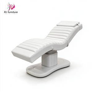 Cama de Masaje Eléctrica de 3 Motores con Cuero PU Blanco, Moderna y Lujosa, en Forma de S, de PVC, Multifuncional para Salón de Belleza - Product Image 3