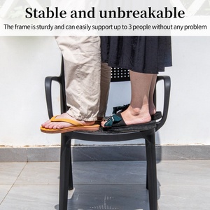 <span class=keywords><strong>Mesa</strong></span> y Sillas de Comedor Rectangulares de Madera Compuesta Negra para Jardín o Patio, para 6 Personas, al por Mayor y a Precio Económico - Product Image 6