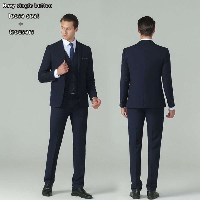 Pantalon veste à boucle bleu marine]