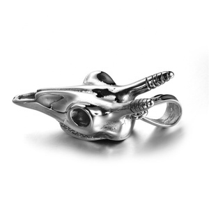 Los hombres joyas <span class=keywords><strong>de</strong></span> fundición <span class=keywords><strong>de</strong></span> acero inoxidable collar <span class=keywords><strong>de</strong></span> cabeza <span class=keywords><strong>de</strong></span> ciervo animal cráneo o cabeza <span class=keywords><strong>de</strong></span> <span class=keywords><strong>cabra</strong></span> colgante venta al por mayor - Product Image 3