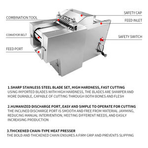 Nueva Máquina Comercial para Cortar Carne Congelada, Máquina para Cortar <span class=keywords><strong>Pollo</strong></span> en Cubos, Totalmente Automática, 600-750 Kilogramos/hora, 220V/380V - Product Image 3