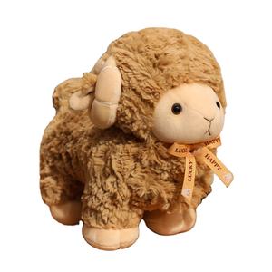 Jouet en peluche de mouton en laine bouclée mignon Design réaliste Tissu doux pour la peau Toucher lisse Impossible de poser un jouet en peluche - Product Image 1