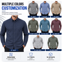 Kemeja Pria Lengan Panjang Katun Twill Katun Murni Kasual Kancing Depan Logo Kustom Grosir Kemeja Kasual Bisnis Pria