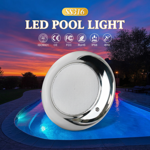 Factory Price 18W RGB WiFi LED Spa Light 316SS IP68 Waterproof Surface Mounted Pool Light with App CCT85 120 Beam Angle
