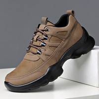 Chaussures décontractées pour hommes à lacets, couleur unie, prêtes à être expédiées, légères, semelle épaisse, antidérapantes, livraison rapide, pour le travail quotidien