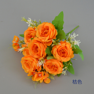 7 đầu lụa nhân tạo hoa bó hoa trang trí hoa hồng hoa mẫu đơn hoa trang trí nội thất đám cưới hoa trang trí - Product Image 2