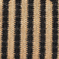 Sac à main en raphia tressé noir et beige à rayures, avec bordure en cuir, design convertible, idéal pour les femmes, les sorties shopping du week-end et les voyages en bord de mer