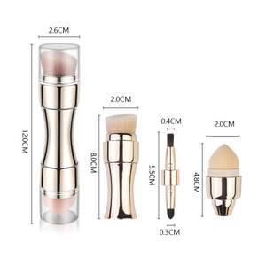 Juego de brochas de maquillaje con esponja para ocultar párpados y labios dorados 4 en 1, <span class=keywords><strong>Mini</strong></span> brochas de maquillaje de viaje con embalaje en caja de Color - Product Image 2