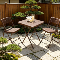 Tables pliantes carrées de 27 pouces, sans assemblage, tables pliantes portables, cadre en acier robuste, tables d'extérieur pour pique-niques et fêtes