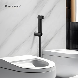 PINEBAY пластиковый высокого давления от производителя мусульманский Душ Туалет черный ручной Биде Распылитель Shattaf набор с ПВХ шлангом - Product Image 2