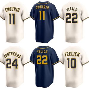 Penjualan terlaris Jersey bisbol Milwaukee bordir #11 Jersey choulio #22 Christian Yelich kaus bisbol - Product Image 1