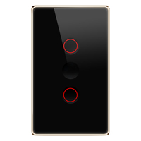 AU US 1/2/3/4 Gang Metal Frame Tuya App Alexa Google Mobile Control Wifi Wall Smart Switch avec rainure Smart Wifi Switch