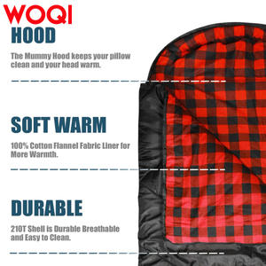 Saco de Dormir para Adultos Woqi de 220 cm, Estilo Momia, Franela de Algodón Transpirable, para las 4 Estaciones, para Acampar al Aire Libre - Product Image 4