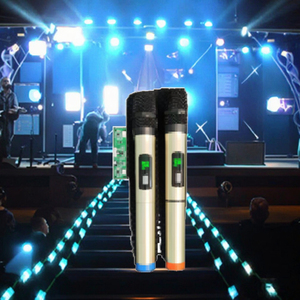 Nhà Máy <span class=keywords><strong>2</strong></span>-kênh chuyên nghiệp không dây XLR ve áo Microphone hệ thống kép di động cầm tay Mic omni-directional tiếng ồn hủy bỏ - Product Image 2