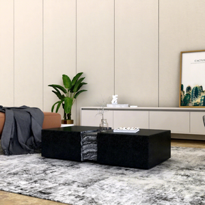 Mid-Century Modern Luxury <b>Square</b> Coffee/Tea <b>Table</b> Convertible Home Decor with Marble Top - Product Image 1
