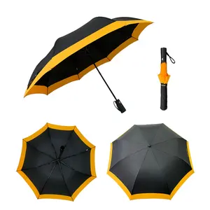 Fornecedor Chinês Atacado Novidade 23 Polegada 8K Personalizar Guarda-chuva Semiautomático 2 Dobras Guarda-chuva Com Impressão Do Logotipo