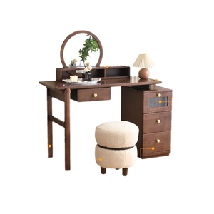 Modern Minimalist Solid Wood Dressing <b>Table</b> With <b>Mirror</b> And Storage Cabinet For Bedroom <b>Vanity</b> Use - Product Image 5