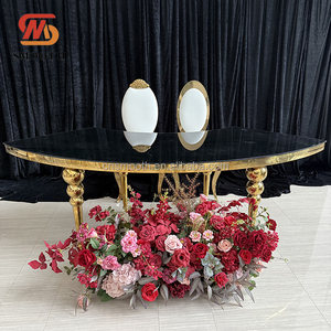 Liscio e rotondo banchetto da <span class=keywords><strong>tavolo</strong></span> <span class=keywords><strong>in</strong></span> acciaio inox specchio di <span class=keywords><strong>vetro</strong></span> MDF superiore serpentina <span class=keywords><strong>tavolo</strong></span> di nozze per banchetti <span class=keywords><strong>sala</strong></span> matrimonio - Product Image 1