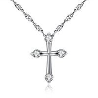 Offre Spéciale à la mode croix pendentif collier pour femmes autrichien cubique zircone pierre lien chaîne pour cadeaux bijoux
