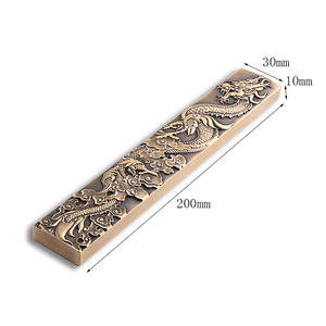 Retro Creative Design Rectangle Gold Plated Straight <b>Brass</b> Ruler <b>Letter</b> Paper Weight - Product Image 5