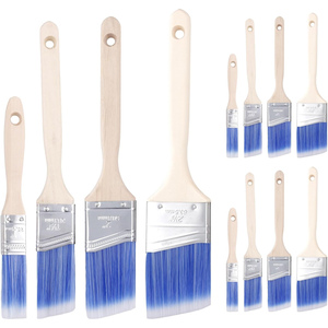 Pinceaux à peinture industriels personnalisables de qualité DIY avec manche en bois pour le polissage des surfaces murales plates et angulaires (garantie 3 ans OEM) - Product Image 1