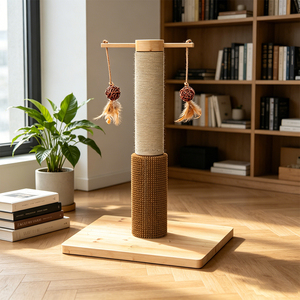 Arredamento per Animali Domestici da Interno, Resistente Tiragraffi per Gatti in Sisal con Giocattoli a Piuma Sospesi per Soggiorno e Camera da Letto - Product Image 3