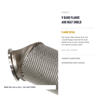 Downpipe catalyseur à montage direct avec bouclier thermique et soufflet flexible, pour BMW 230i xDrive G42 2.0T B48 2022-2026, Kit de tuning racing à haut débit