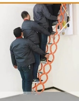 Escalier de grenier télescopique manuel moderne en acier au carbone, échelle invisible escamotable, accessoire mural intérieur/extérieur, 300 kg