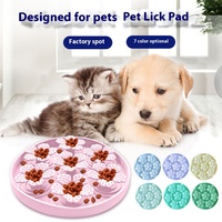 Ensemble de nourriture pour chien et chat en forme de fleur assiette à lécher en silicone tapis Slow Food assiette à dîner en silicone bol coussin à lécher renifleur assiette à lécher