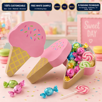 Boîte d'emballage personnalisée en forme de cornet de glace pour biscuits, macarons, pâtisseries, bonbons de fête, et boîtes cadeaux de chocolat