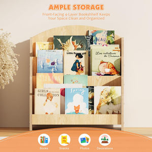 Estantería de Madera de 4 Niveles para Libros Infantiles, Librería Montessori Mini para Niños, Estante de Exhibición de Libros para Guardería - Product Image 4