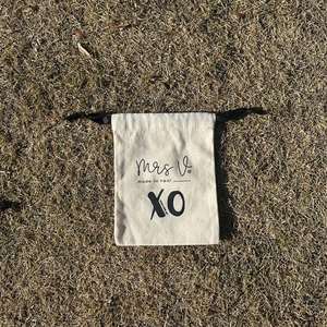 Personalized 100% Cotton Muslin Jewelry <b>Pouch</b> Customized Cotton Canvas <b>Drawstring</b> Bag - Product Image 1