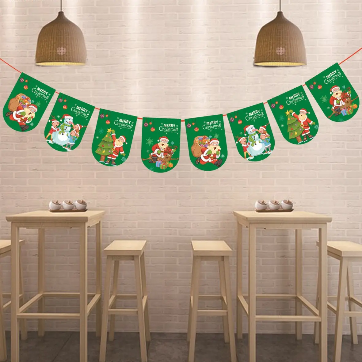 New Year Cartoon Christmas Banner Party Decoration