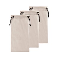 Pochettes pour lunettes de soleil et de vue en microfibre couleur unie 18*9cm avec cordon de serrage, type coulissant, fabriquées en Chine, en gros et en stock
