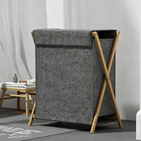 Panier à linge pliable en bambou, panier à linge sale en lin nordique, panier de rangement pliable, bac de rangement pour le linge