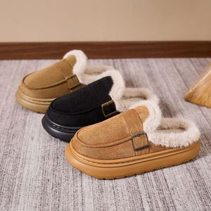 Calda pelliccia antiscivolo in peluche per interni esterni ciabatte invernali da <span class=keywords><strong>donna</strong></span> con punta <span class=keywords><strong>chiusa</strong></span> - Product Image 5