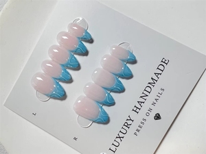 Venta al por Mayor de 10 <span class=keywords><strong>Uñas</strong></span> Postizas Francesas <span class=keywords><strong>Doradas</strong></span> Pintadas a Mano, <span class=keywords><strong>Uñas</strong></span> Acrílicas de Lujo Hechas a Mano de Alta Calidad - Product Image 3