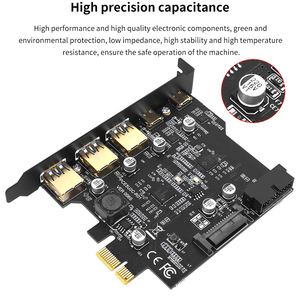 Tishric PCI-E 1X đến 2 cổng Type-C 3 cổng USB3.0 mở rộng Adapter Board PCI điều khiển thêm vào thẻ với <span class=keywords><strong>PCIe</strong></span> 1/4/8/16X thẻ - Product Image 2