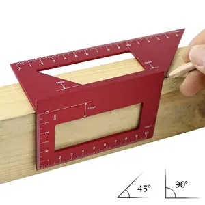 Liga De Alumínio Régua Reta 45 90 3D Mitre Grau T Ângulo Ferramenta De Medição