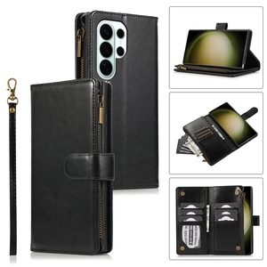 Étui portefeuille en cuir avec 9 emplacements pour cartes pour Galaxy S26, pour <span class=keywords><strong>Samsung</strong></span> A37/A57/A56/A55, style fermeture éclair, emplacement pour cartes - Product Image 6