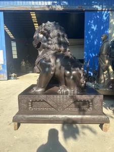 Özel yapılmış büyük cilalı bronz ayakta aslan heykeli el oyması modeli açık bahçe süs ev dekorasyon - Product Image 5