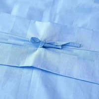 Personnalisé simple double polyester/coton 3cm rayure plaine hôpital drap de lit drap plat drap housse housse couette ensemble de literie