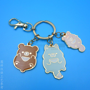 <b>Custom</b> Cartoon Metal <b>Keychain</b> Zinc Alloy Irregular Shape Silk Screen Printing Handmade Gift Pendant Carabiner <b>Keychain</b> - Product Image 2