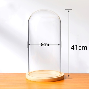20*40 lớn rõ ràng Glass Dome với cơ sở bằng Gỗ 20cm 30cm 40cm Glass Dome handmade Glass Bìa - Product Image 4