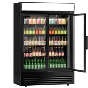 GGM Gastro Beverage <b>Refrigerator</b> - 880 Liters - with 2 Glass Doors & Advertising Display - Product Image 1